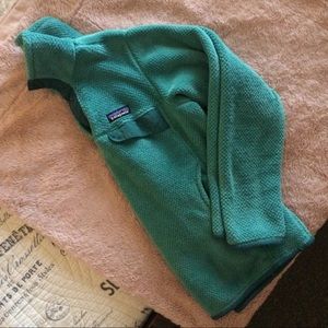 Teal Patagonia retool snap-fleece pullover